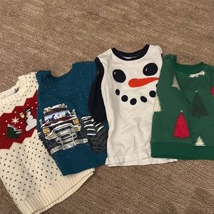 Winter/holiday long sleeve shirts. Size 2T & 3T.